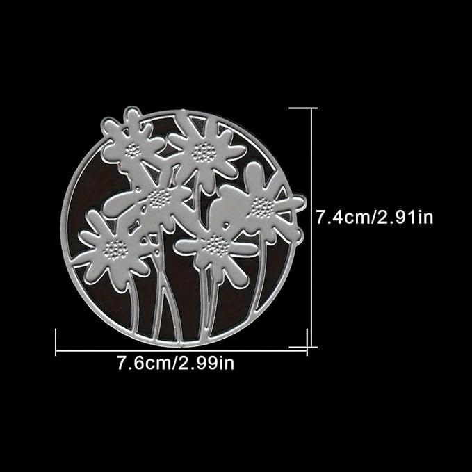 Lapoo Flowers Metal Cutting Die for Scrapbooking - Durable, Cut Stencils for DIY Scrapbook Photo Album Decorative Paper Card, Card Making Supplies, Embossing (Tracery 3 x 2.9 in)