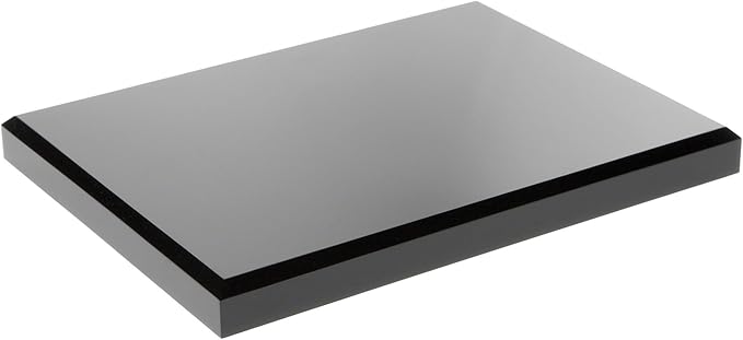 Plymor Black Acrylic Rectangular Beveled Display Base, 8" W x 6" D x 0.75" H