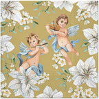20-ct 13x13 Christmas Paper Decoupage Napkins, 3-Ply Servilletas Tissue Napkin for Dinner and Parties, Disposable Napkins (Angel Flower)