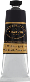 Charvin Extra Fine Professional Acrylic Paint - Prussian Blue, 60ml Tube, Triple-Milled, Lightfast Pigments, Open Stock Artist Acrylic Paints in Nature-Inspired Hues