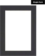 5.5x8.5 Mat for 8.5x11 Frame - Precut Mat Board Acid-Free Black 5.5x8.5 Photo Matte For a 8.5x11 Picture Frame, Premium Matboard for Family Photos, Show Kits, Art, Picture Framing, Pack of 1 Mat