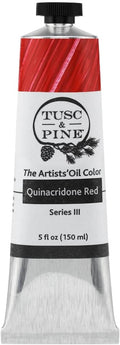 Tusc & Pine Artist Oil Paint - Quinacridone Red, 150 ml, Non-Yellowing, Rich & Creamy Consistency, Maximum Pigment Load, Small Batch Milled Oil Paints Made in the USA for Professional Artists