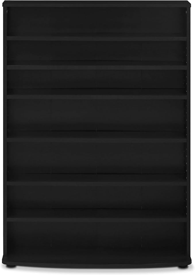 Adjustable Shelves Multimedia Storage Tower Rack with Spacious Media Organization, Durable Design, Versatile Rack for DVDs, CDs, Games, and More Espresso/6 Tier