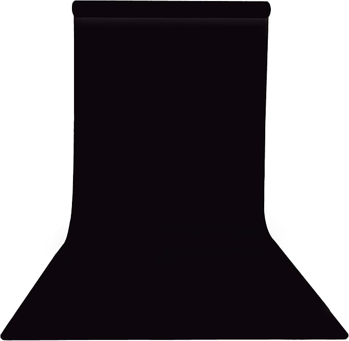 Yizhily Seamless Photogrphy Background Paper, Paper Backdrop Roll for Photoshoot, 53" x16', Jet
