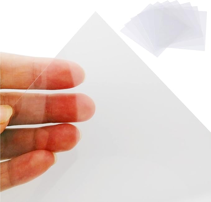 BANLTRE 32 Pieces 6 mil Transparency Blank Template Material Stencils Mylar for Cutting Paper Clear Sheet 12 × 12 inch (32-6 mil)