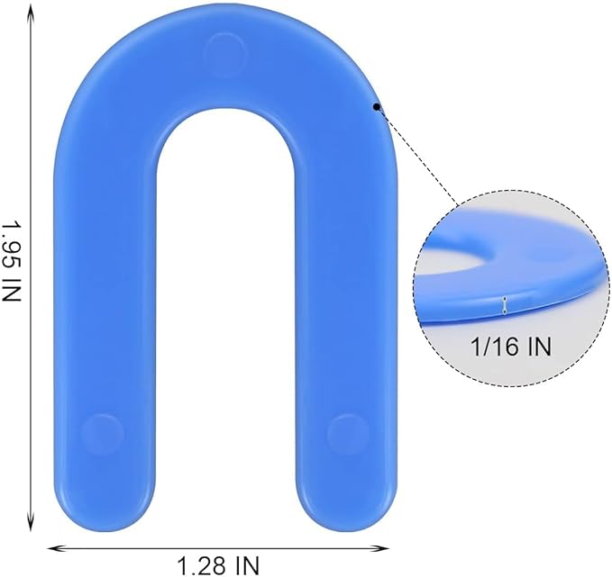 DGSL Tile Leveling System Tile Spacers 1/16 Inch, 300 pieces Horseshoe Shim U Shape Plastic Tile Leveling Clips for Various Types of Tile Leveling