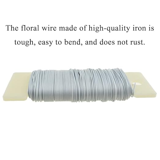HAHIYO 22Gauge White 1Roll Total 38Yards(115Feet) Metal Floral Wire Flexible Paddle Wire Florist Wire Garden Wire for Crafts Christmas Wreaths Tree Flower Arrangement Bouquet Wrapping Wedding DIY
