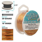 The Beadsmith Wire Elements Craft Wire – Tarnish Resistant, Soft Temper, Round, Bronze Color – 0.81mm, 20 Gauge, 10 Yard Spool – Jewelry Making, Wire Wrapping, Floral, & Other DIY Crafts