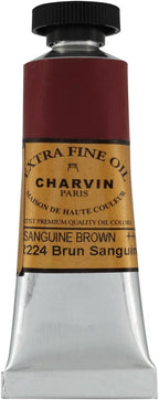 Charvin Extra Fine Oil Paint, Sanguine Brown 20 mL - Triple-Milled, Rich Texture, Poppy Oil-Based, Light-Fast, Handmade, Archival Quality