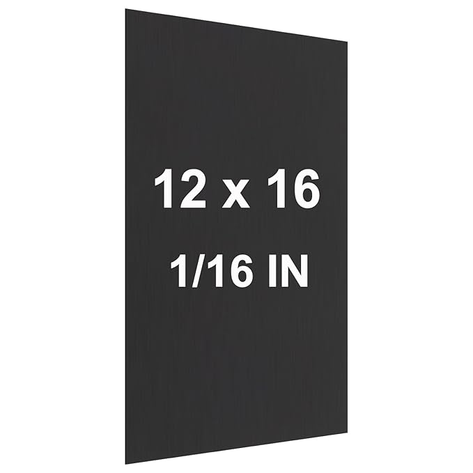 Anodized Aluminum Sheet Metal 12 x 16 x 1/16 Inch Black Metal Plates for Laser Engraving 1.50MM Thin Decorative Sheets for Crafting, House Decoration