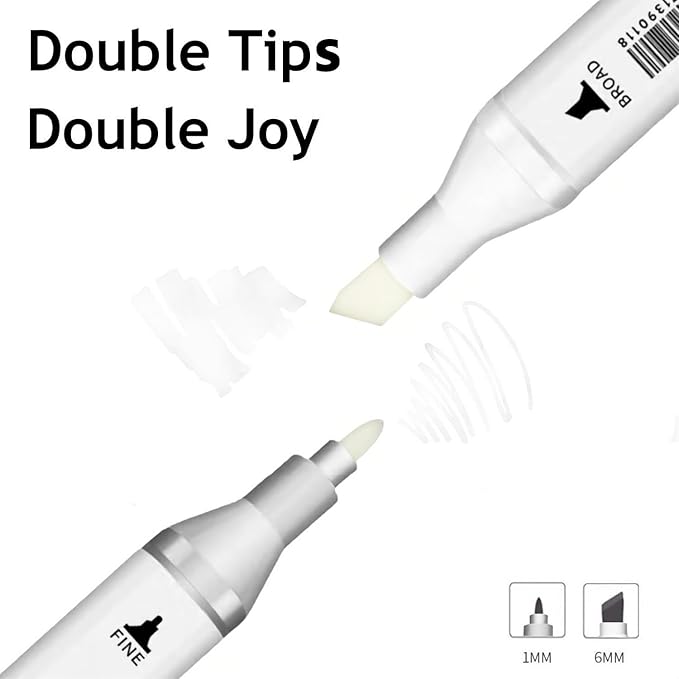 6pcs Colorless Alcohol Markers Set, Blender Blending Clear Markers Dual Tips Art Drawing Sketched Double Tipped for Adults Kids (Colorless)