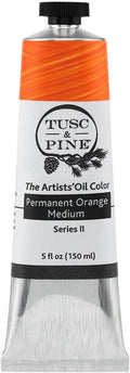 Tusc & Pine Artist Oil Paint - Permanent Orange Medium, 150 ml, Non-Yellowing, Rich & Creamy Consistency, Maximum Pigment Load, Small Batch Milled Oil Paints Made in the USA for Professional Artists