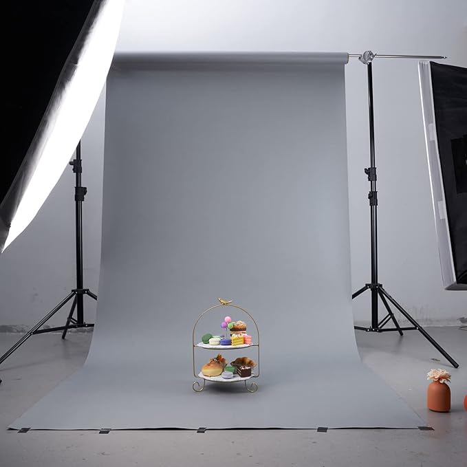 Yizhily Seamless Photogrphy Background Paper, Paper Backdrop Roll for Photoshoot, 53" x16', Jet