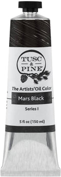 Tusc & Pine Artist Oil Paint - Mars Black, 150 ml, Non-Yellowing, Rich & Creamy Consistency, Maximum Pigment Load, Small Batch Milled Oil Paints Made in the USA for Professional Artists