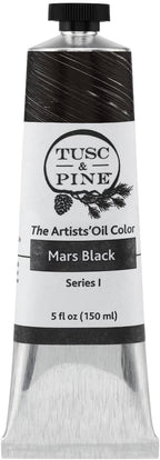 Tusc & Pine Artist Oil Paint - Mars Black, 150 ml, Non-Yellowing, Rich & Creamy Consistency, Maximum Pigment Load, Small Batch Milled Oil Paints Made in the USA for Professional Artists