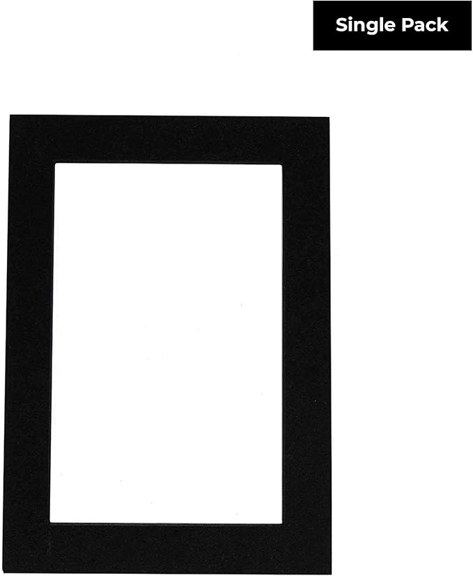 11x14 Mat Bevel Cut for 8.5x11 Photos - Acid Free Black With Black Core Precut Matboard, Backing Board and Crystal Clear, Self Seal Bag - For Pictures, Framing - 4-ply Thickness