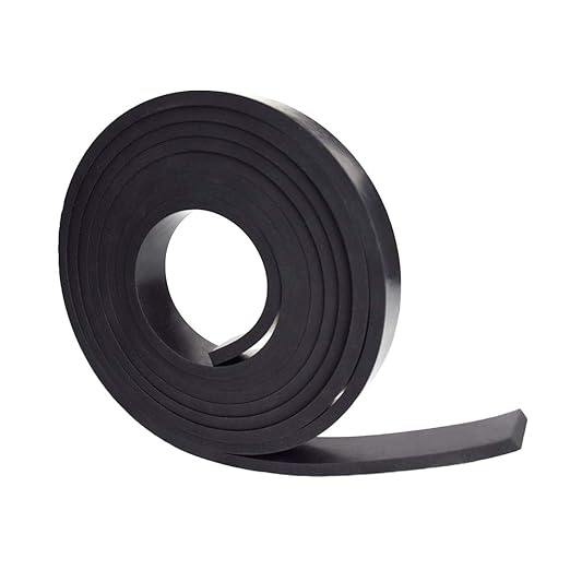 DOBTIM Thick Solid Neoprene Rubber Strips 1/4 (.250)" Thick X 1" Wide X 10' Long, Rubber Sheets, Rolls & Strips Use for Supports, Leveling, Sealing, Bumpers, Protection, Abrasion, Flooring