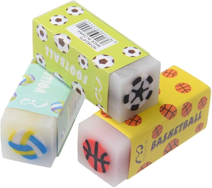18 Pack Kawaii Ball Erasers for Kids, Colorful Jelly Erasers for School Supplies and Art Projects