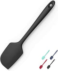 600°F Heat Resistant Silicone Spatula, Doosu High Temp Flexible Kitchen Rubber Bowl Scrapers Food Grade Seamless Baking Supplies Scratch-Proof for Scraping Non-Stick Pans (Black, 11.4in)