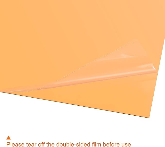 uxcell 4Pcs A4 Gel Light Lighting Filter Overlay Transparent Color Correction Plastic Vinyl PVC Sheets Photography Television Orange,0.3mm