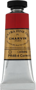 Charvin Extra Fine Oil Paint, Carmine 20 ml - Triple-Milled, Rich Texture, Poppy Oil-Based, Light-Fast, Handmade, Archival Quality