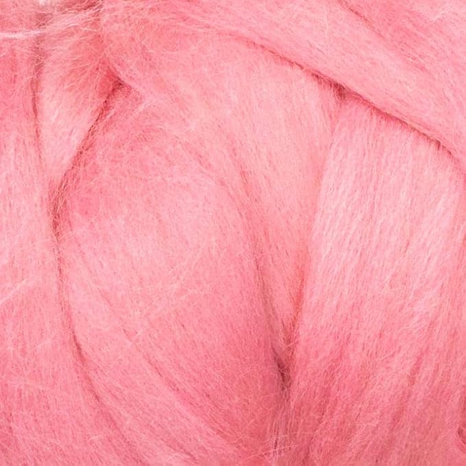 Kondoos Colored Natural Wool roving, 8 OZ. Best Wool for Needle Felting, Wet Felting, handcrafts and Spinning. (Wild Watermelon)