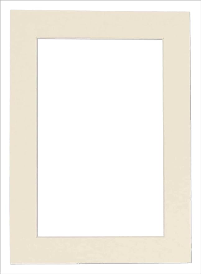 8.5x11 Mat Bevel Cut for 7x9 Photos - Acid Free Textured Cream Precut Matboard With Backing Board and Crystal Clear, Self Seal Photo Mat Bag - For Pictures, Photos, Framing - 4-ply Thickness