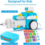 WhalesBot C3 Pro 12-in-1 Remote Control & Coding Robot Kit for Kids 4+, Advanced Smart Panel & Cards Programming, Educational STEM Toy, Block Building Set with Controller & Motor for Kids 4-6, 5-7