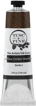 Tusc & Pine Artist Oil Paint - Raw Umber Warm, 150 ml, Non-Yellowing, Rich & Creamy Consistency, Maximum Pigment Load, Small Batch Milled Oil Paints Made in the USA for Professional Artists