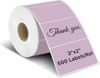 iEager 3" x 2" Thermal Labels, Rectangle Thermal Printer Stickers, Self-Adhesive Durable Sticker with Perforation Line, 500 Labels/Roll, Purple