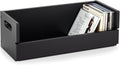 1 Set Wooden CD Storage Box Holder Shelf Cassette Tape Display Racks with Carrying Handles, Organizer Shelf for Movie Cases, DVDs, Each Set Can Store up to 36 Pcs CDs (Black)