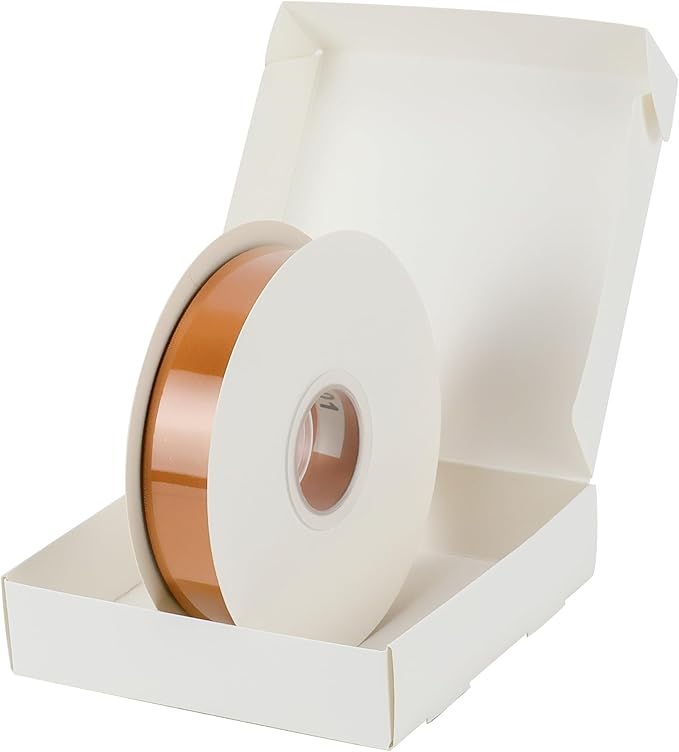 HUIHUANG Burnt Orange Ribbon 1 inch Double-Faced Satin Ribbon 50 Yards Orange Silk Satin Ribbon for Fall Wedding, Gift Wrapping, Flower Bouquet, Invitations, Holiday Decor, Hairs, Bows Making