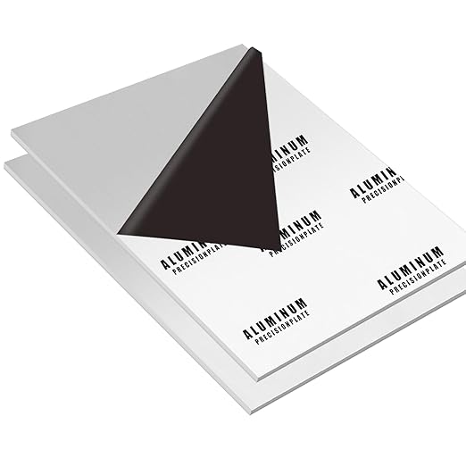 2PCS 6061 Aluminum Sheet Plate, 10" x 14" x 1/8" Thickness Heavy Duty Aluminum Sheets Plates with Protective Film, Rectangle Aluminum Plate Solid Metal Sheet Plate for DIY Projects Base Plate