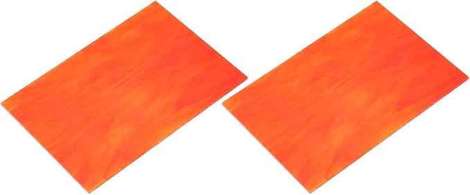 MECCANIXITY 2 Pcs Stained Glass Sheet Mosaic Tile 7.9 Inch x 5.9 Inch Watermelon Red Stained Glass Sheets for Crafts DIY Art Project