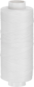 uxcell Leather Sewing Waxed Thread, 55 Yards / 50m 0.8mm 150D Flat Polyester All-Purpose Threads for Leather Crafts, Bookbinding, White