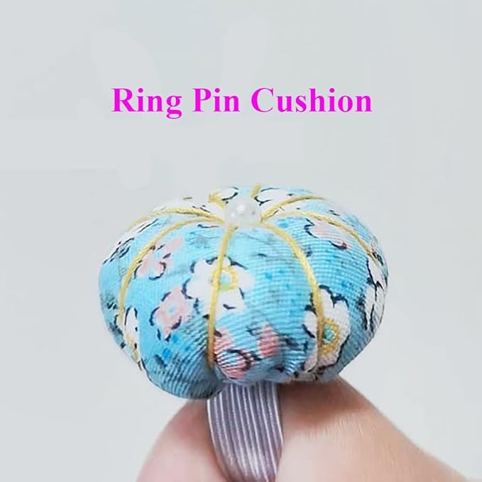 Wrist Pin Cushion Pincushions Needlework DIY Handcraft Needles Holder for Sewing and Quilting Pop Snap Ring with 1 Elastic Strap Finger Ring Pincushions Pumpkin ShapedShaped