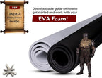 Shape Retention EVA Cosplay Foam 10mm (1mm-10mm) 14x39 inch White or Black High Density EVA Foam Sheets. Premium 85 kg/m3 Heat Shape Material for DIY Convention or Halloween Costumes by The Foamory