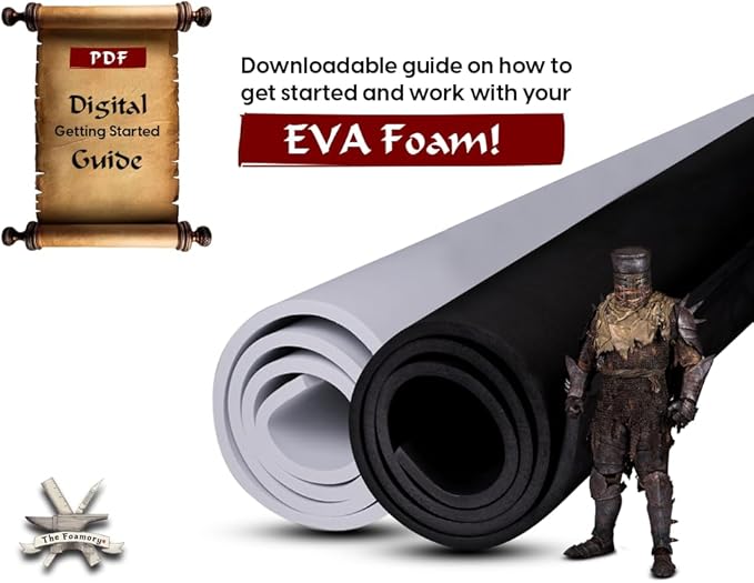2-Pack Shape Retention EVA Cosplay Foam - 5mm Thick (White) 14x39 inch High Density EVA Craft Foam Sheets - Premium 85 kg/m3 Heat Shape Material for DIY, Comic, Con or Halloween Costumes - The Foamory