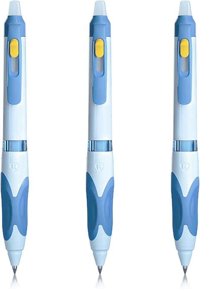 M&G 3 Pcs Retractable Erasable Gel Pens, 0.5 mm Blue Ink Gel Pen, Extra Fine Point Erasable Pen Make Mistakes Disappear, Premium Comfort Grip Note Taking and Crossword Puzzles