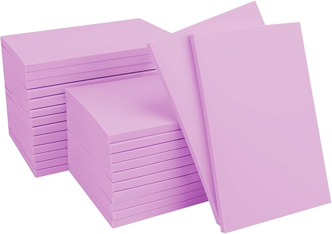 KUKLIPJIM 25 Pcs 4x6" Rubber Linoleum Stamp Carving Blocks for Printmaking, Artists, Crafts and More (Light Purple)
