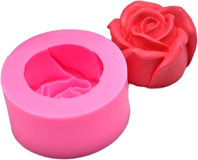 Rose Candle Mold Flower Silicone Mold for Soap, Fondant, Cake Decorating, Chocolate, Candy,Ploymer Clay