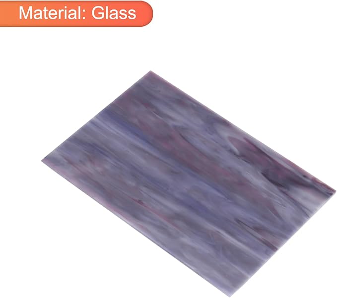 MECCANIXITY 2 Pcs Stained Glass Sheet Mosaic Tile 7.9 Inch x 5.9 Inch Dark Purple Stained Glass Sheets for Crafts DIY Art Project