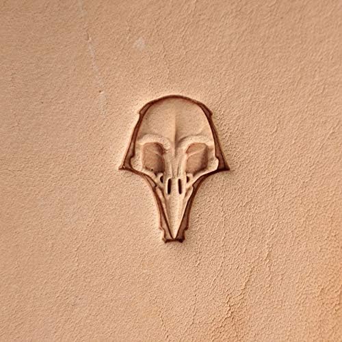 DandS ltd Leather Stamp Tool, Raven Skull, Professional Steel Craft Tool for Leatherworking, Embossing, Carving & Stamping Leather Projects, Belts Wallets & DIY Projects Compatible with Mallet #358