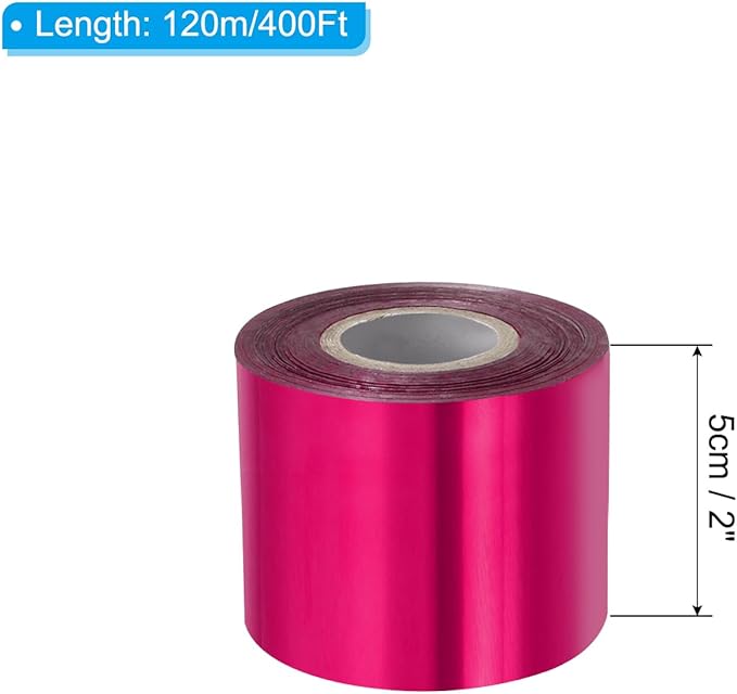PATIKIL 2"x400Ft Hot Stamping Foil Paper, Heat Transfer Hot Stamping Paper Foil Roll for Leather DIY Logo Decor Craft Gift Package Scrapbook Card, Rose Red