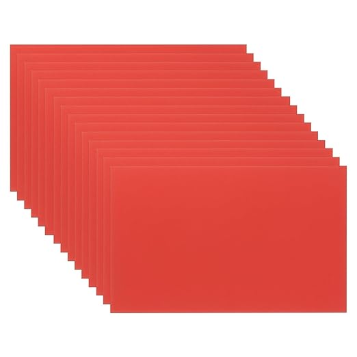 PATIKIL 2.1x3.3 Inch Anodized Aluminum Sheet Metal, 15Pcs Laser Plates Engraving Blanks 0.5MM Thin Rectangle for Crafting DIY House Laser Engraving, Red