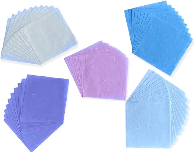 50 Sheets 6 x 6 Inches Natural Fiber Mulberry paper Sheets Square Origami Paper Arts Folding Craft, Decoration Paper, Square Folding Paper for DIY Crafts (Pastel Color, 6x6 Inch)