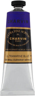 Charvin Extra Fine Professional Acrylic Paint - Ultramarine Blue, 60ml Tube, Triple-Milled, Lightfast Pigments, Open Stock Artist Acrylic Paints in Nature-Inspired Hues