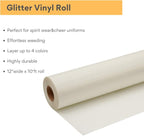 White Glitter HTV Roll -12" x10ft Iron on Heat Transfer Vinyl for DIY Shirts Gifts