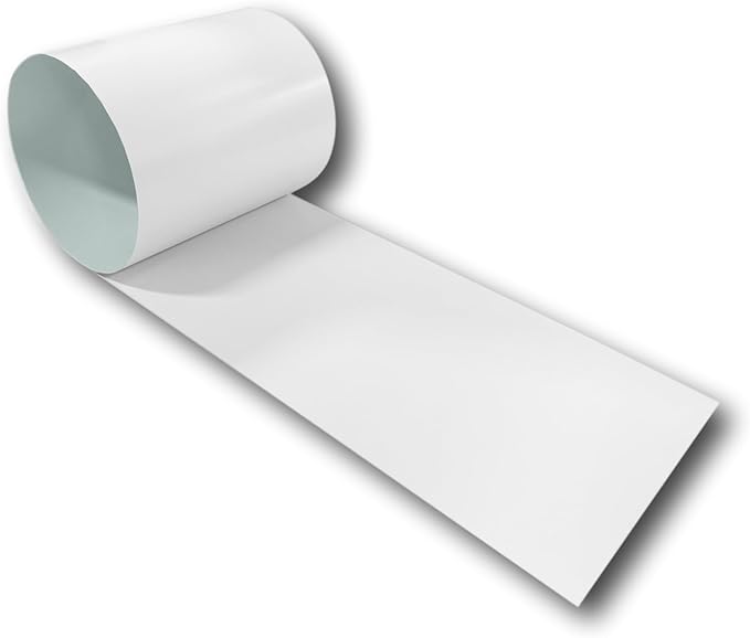 Eagle 1: 24 Gauge KYNAR 500 Sheet Metal Flashing Rolls-10 FT Long-Heavy Duty Pre-Finished Rolls-Commercial Grade-Roofing Flashing, Fascia Cover, Coping Cap-Multiple Sizes (18" x 10 FT, Stone White)