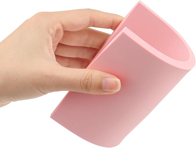 LEXININ 24Pcs Rubber Stamps, 6 x 4 x 0.3 Inches Pink Soft Rubber Linoleum Blocks Printing, Linocut Rubber Carving Block